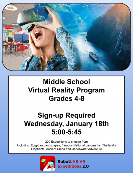 Virtual Reality Program for Middle School Flyer