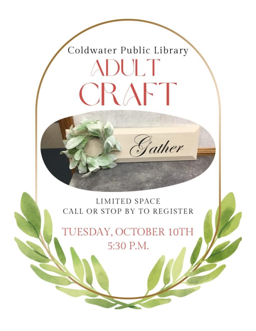 Adult Craft October 10th 2023